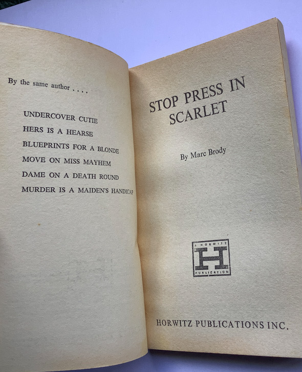 STOP PRESS IN SCARLET Australian Pulp Fiction Crime book 1st edition 1958
